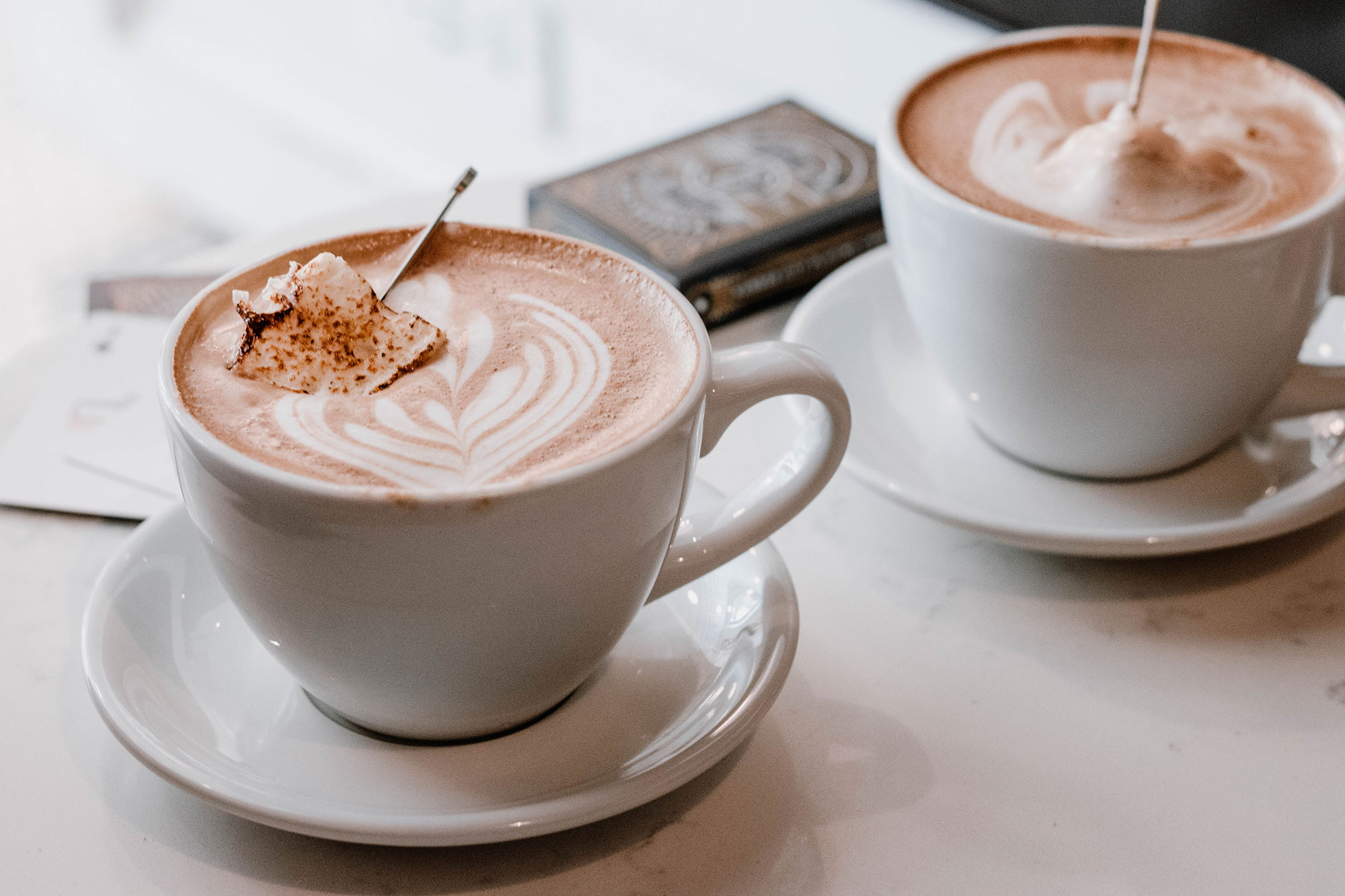 Coffee cups with hearts